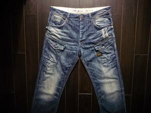 G-STAR RAW♪NAVY ATTACC STRAIGHT♪ジースター♪ウォッシュ＆ダメージ♪W32 L32♪50747 4672 071