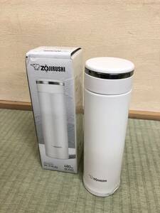 【即決！】象印 ZOJIRUSHI 水筒 ステンレスマグ 480ｍL 大容量《１度使用しました/底に凹み有り》SM-JF48-WA ホワイト【同梱OK】