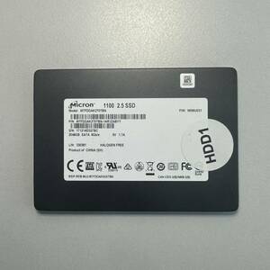【中古】Micron 1100 SATA SSD 2048GB 2T MTFDDAK2T0TBN-1AR1ZABYY SMART正常⑥