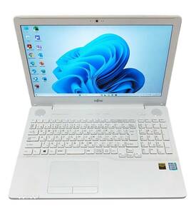 ★【驚速 FUJITSU AH53/B2 i7-7700HQ 2.80GHz x8+8GB+SSD480GB 15.6インチノートPC】Win11+Office2021/Blu-ray/WEBカメラ■E041903