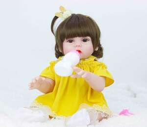 リボーンドール リアル 赤ちゃん人形 トドラードール ベビードール 45cm アクセサリ付 高級 かわいい 洋服セット 女の子 ba007