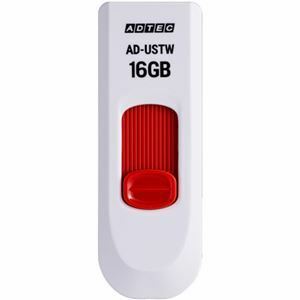 【新品】（まとめ）アドテック USB2.0スライド式フラッシュメモリ 16GB ホワイト/レッド AD-USTW16G-U2R 1セット(10個)【×