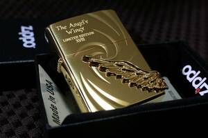 【限定ZIPPO】 ジッポ エンジェルウイング 2018モデル ゴールド 金 翼 羽 限定ジッポ 人気 送料無料 シリアルナンバー入り 激レア 百式色