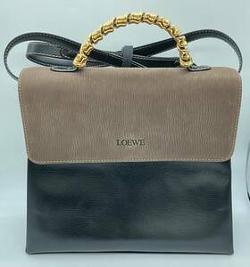 【エントルピー鑑定書付き】LOEWE ベラスケス L16 2WAY バッグ ハンド ショルダー ロエベ ブラウン×ブラック