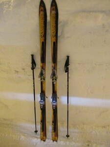 サロモン SALOMON　neobeat9.0 　180cm　中古スキー板　ストック シナノ117cm カービングスキー初期のスキー板　中古スキー板　