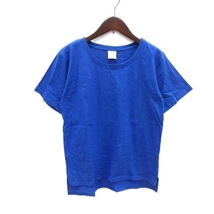 未使用品 ズーティー ZOOTIE DES SUCETTES Tシャツ カットソー 半袖 クルーネック 無地 M 青 ブルー /CT レディース