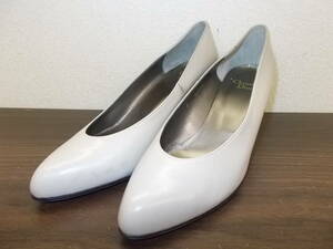 a802◆Christian Dior ヒールパンプス◆サイズ7 グレー色 クリスチャンディオール ヒールパンプス 日本製 ヒール高さ約5.5cm程 3G