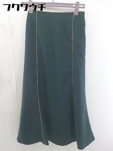◇ ◎ ●未使用● natural couture ウエストゴム ロング フレア スカート サイズF グリーン系 レディース