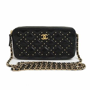 （新品・未使用品）シャネル CHANEL ココマーク マトラッセ スタッズ ショルダーバッグ チェーンウォレット ラムスキン A70633 箱付