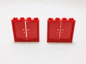 【新品未使用】レゴ　LEGO　窓　窓枠　1x4x3 レッド　赤　2個