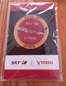 SKY スカイマーク VISSEL ヴィッセル神戸 ヴィッセルジェット JA737X オリジナル ピンバッジ 丸型 直径約3.2cm