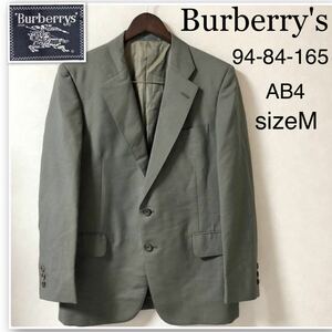 Burberrys バーバリー　ウール＆モヘア　テーラードジャケット sizeM 三陽商会　オリーブ系グレー　シングル2つボタン　サイドベンツ