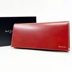 高級 人気モデル ポールスミス 長財布 レッド　赤　メンズ 財布 22q145