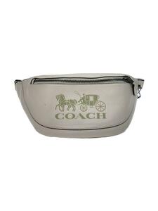 COACH◆ウエストバッグ/レザー/WHT/C4137/