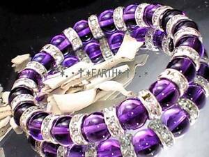 天然石★8ミリ紫水晶アメジストAAA&銀ロンデル数珠　送料無料　匿名発送