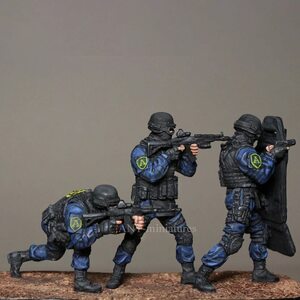 [ 1/35 ] 特殊部隊 SWAT 兵士 3名セット レジン 模型 フィギュアキット 未塗装 未組み立て 1/35 ミリタリー 1/35 G542