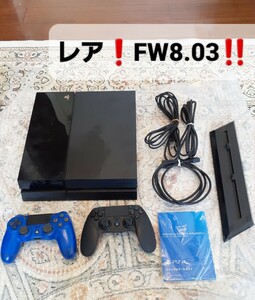 FW8.03　レア　　PS4　CUH-1000A 　本体一式 　送料無料　訳あり　動作品　500GB　　 スタンド　社外品コントローラー　おまけ付き