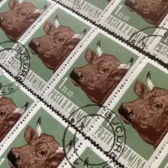 ルーマニア　牛の使用済み切手30枚　外国切手　古切手