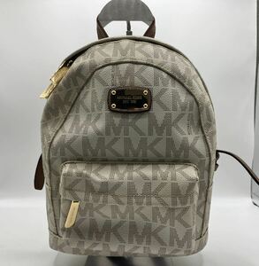 24000 MICHAEL KORS マイケルコース ホワイト MK ロゴ リュックサック バックパック レディース 中古