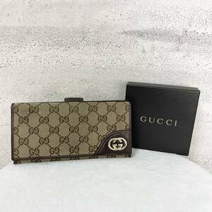 【贅沢品の極み】GUCCI グッチ　長財布 カードケース　GG　インターロッキング　キャンバス レザー　本革　総柄　ブラウン　レザー　