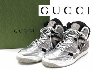 17万新品◆7=26cm◆GUCCI グッチGG「GINZA CALF」ハイカットスニーカー1円