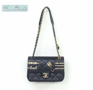 CHANEL フラップバッグ ブラックレザー シルバー＆ゴールド金具 