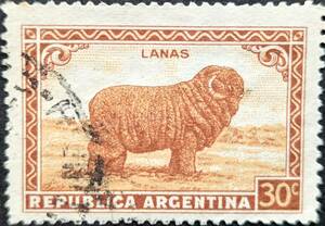 【外国切手】 アルゼンチン 1936年01月01日 発行 普通切手 - 農業-4 消印付き