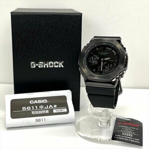 CASIO カシオ G-SHOCK Gショック GM-2100BB-1AJF 5611 アナログデジタル 2100シリーズ ブラック メタルベゼル メンズQZ腕時計 稼動 箱 美品