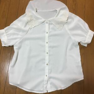 WEGO レディース ファッション 半袖 Fサイズ ブラウス 白 洗濯済み 送料230円