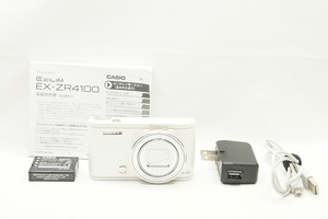 【適格請求書発行】美品 CASIO カシオ EXILIM EX-ZR4100 コンパクトデジタルカメラ ホワイト【アルプスカメラ】240215q