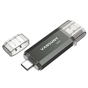 ◆送料無料 Vansuny USBメモリ 128GB タイプC フラッシュドライブ 2in1 OTG USB 3.0 + USB Cメモリスティック デュアルType C 128ギガ