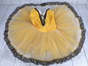 【1yt296】ダンス バレエ チュチュスカート衣装 黄×黒 マーチ?? キャンディ?? タンゴ??◆S14