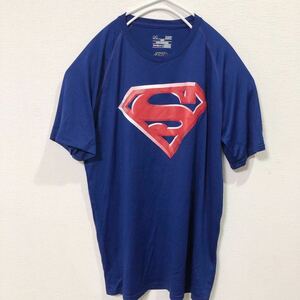 ★アンダーアーマー UNDER ARMOR スーパーマン 半袖 Tシャツ ブルー系 Sサイズ DCコミック ヒートギア ルーズ