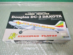 プラモデル 童友社 1/100 エチオピアエアライン ダグラス DC-3 ダコタ Douglas DC-3 DAKOTA 稀少 未組み立て 昔のプラモ