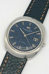 1円～ 稼働品 希少 IWC ブルーマーブル Ref.815 Cal.8541 インターナショナル ウォッチ カンパニー オーバル ワンピースケース 魚リューズ