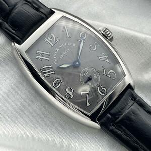 T664 分解整備・磨き済 FRANCK MULLER フランクミュラー トノーカーベックス 1750S6 グレー文字盤 手巻 機械式 腕時計