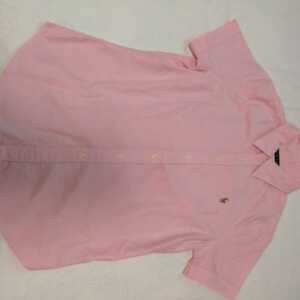 正規品　ラルフローレン　　ホースマーlク付きシャツ　　半袖　　９号　ピンク　　　　オックスフォード地　