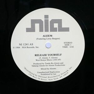 米 ALEEM FEATURING LEROY BURGESS/RELEASE YOURSELF/NIA RECORDS NI1241AS 12