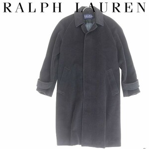 美品 国内正規品●RALPH LAUREN ラルフローレン アンゴラ ウール ステンカラー ロング コート 黒 ブラック 11
