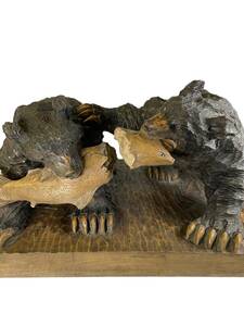 木彫りの熊 大型 フジト名あり 全長約70cm 北海道 旭川 アイヌ 八雲 藤戸