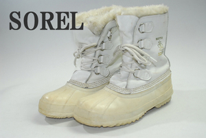 厳選！バイヤー海外買い付け！DS8952★最高傑作★SOREL・ソレル★MANITON/4ホール/白/Hｉ/ボア付/防寒/防水/カナダ製/スノーブーツ/27㎝