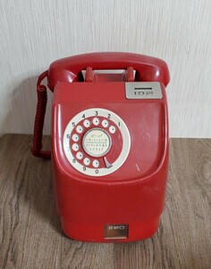 赤電話 田村電機製作所 公衆電話 電話機 レトロ 当時物 昭和 ダイヤル式 アンティーク 貯金箱 ジャンク品 赤電話機 だるま 