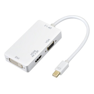 Mini DisplayPort1.2/Thunderbolt to HDMI/DVI/VGA 変換アダプタ ミニ D-Sub 15ピン/HDMI4K2K 2160P 白