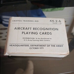 Aircraft Recognition Playing Cards 1979 US Army Graphic Training Aid トランプ
