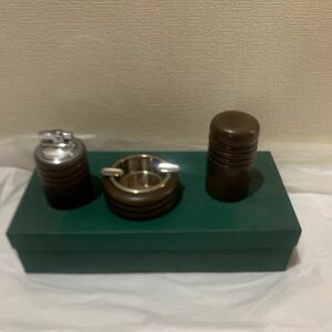 オイルライター　タバコケース 灰皿 セット 箱付き ビンテージ 木製 当時物