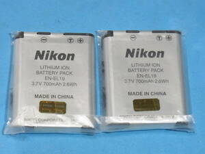  NIKON 未使用品 純正バッテリー EN-EL19 ２個 ケース入り 管理726