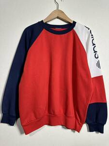 80s adidas vintage Sweatshirt ヴィンテージ アディダス スウェット 古着 ネイビーxレッドxホワイト