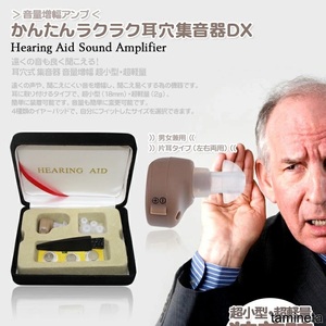 小型集音器 かんたんラクラク耳穴集音器DX 2個セット 耳穴式 目立たない ケース付き コンパクト 集音器 聴力 ノイズ 聴力を補う役割を発揮