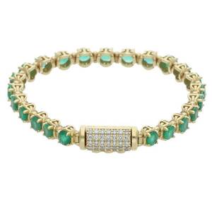 ホーセンブース HOORSENBUHS TENNIS BRACELET K18YGエメラルドテニスブレスレット 中古 SS13