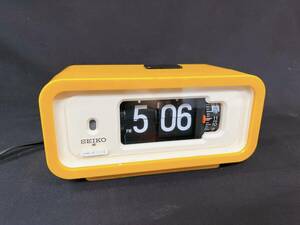 SEIKO パタパタ時計 DP666T 置時計 昭和レトロ 黄色 セイコー 